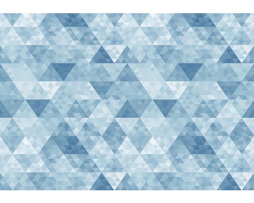 Papier peint photo intissé triangles bleu 312 x 219 cm