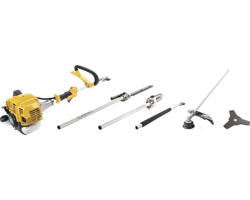 Multifunktionswerkzeug mit verschiedenen Aufsätzen für Gartenarbeiten