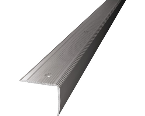 Profilé de bordure de marches en aluminium argent perforé 35x30x1000 mm