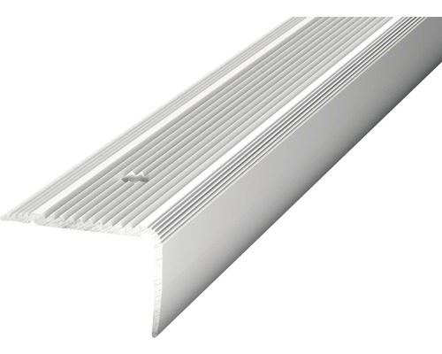 Nez de marche Prinz aluminium argent perforé 30 x 20 x 2500 mm Profil d''arête d''escalier en métal avec rainures