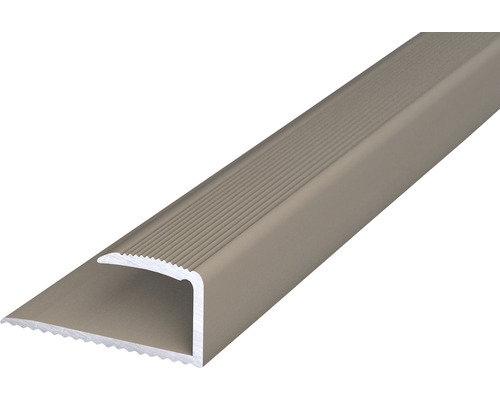 Profilé d'encadrement alu acier inoxydable mat 28x86x900 mm Profil de bordure d''escalier en métal avec rainures