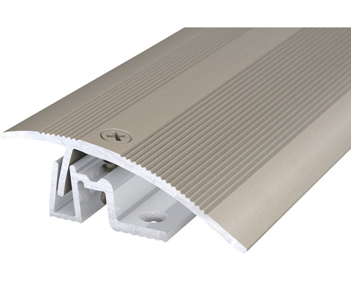Profilé d'adaptation PS 400 alu acier inoxydable mat 50x2700 mm Profilé de transition en aluminium avec vis pour montage au sol
