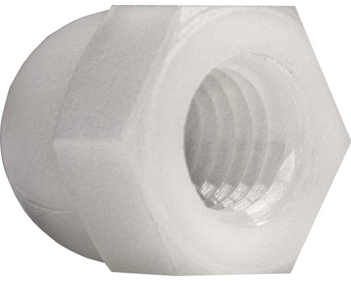 Écrou borgne DIN 1587M10 polyamide, 50 pièces Écrou borgne en plastique blanc avec filetage intérieur