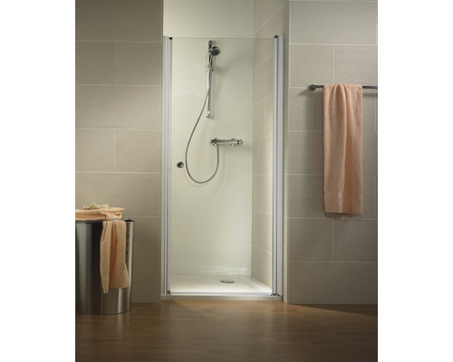 Porte de douche dans une niche Schulte ExpressPlus Garant 90 cm verre transparent, couleur du profilé aluminium