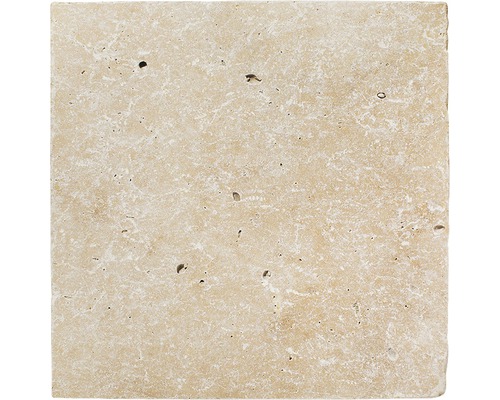 Dalle de terrasse en travertin FLAIRSTONE Roma 40,6x40,6x3 cm Carreau carré en travertin