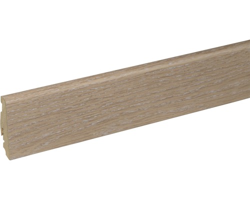 SKANDOR Sockelleiste Eiche kalk FU60L 19x58x2400 mm Sockelleiste aus Holz
