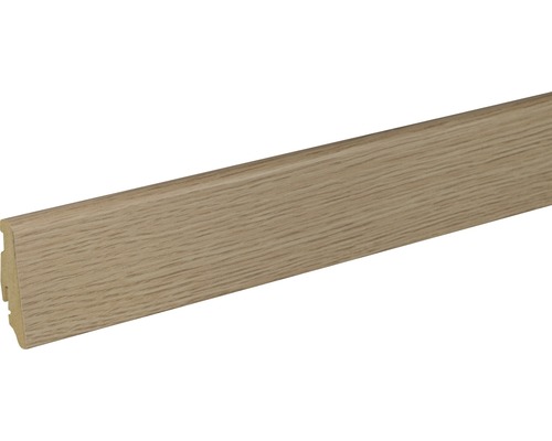 SKANDOR Sockelleiste Eiche beige FU60L 19x58x2400 mm Fussleiste aus Holz