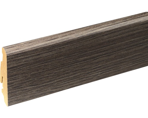 SKANDOR Sockelleiste Eiche grau FU60L 19x58x2400 mm Fußleiste aus Holz mit Holzdekor