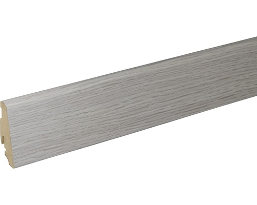 SKANDOR Sockelleiste FU60L Roble Blanco grau 20x58x2400 mm Fussleiste mit Holzstruktur