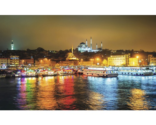 Papier peint photo papier Istanbul bleu jaune 184 x 254 cm
