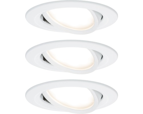 Trois spots encastrables blancs