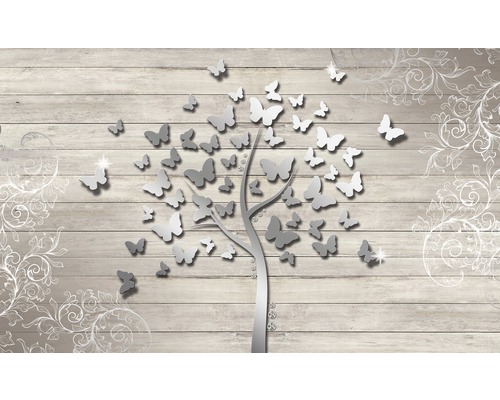 Fototapete Papier Schmetterlingsbaum grau 254 x 184 cm