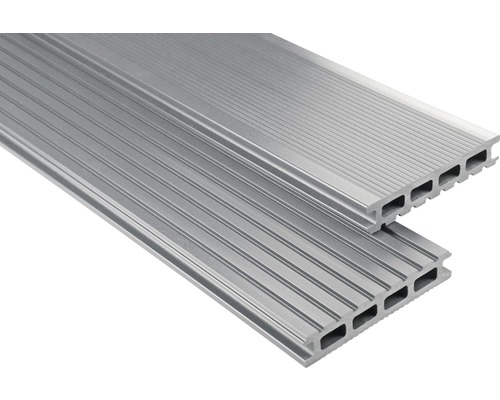Lame de plancher Konsta WPC Primera gris lisse 26x145x3500 mm