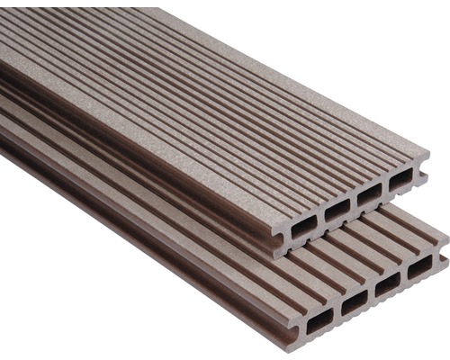 Lame de plancher Konsta WPC Futura marron chocolat brossé 26x145x4500 mm