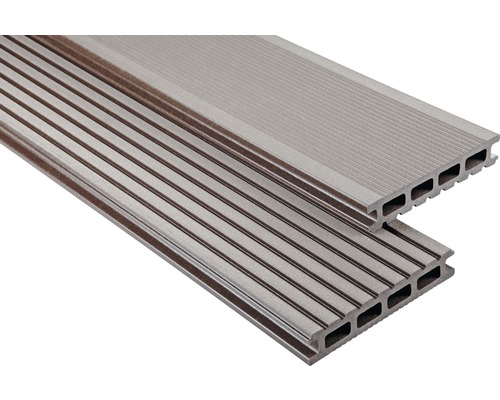 Lame de plancher Konsta WPC Primera marron chocolat brossé 26x145x5000 mm