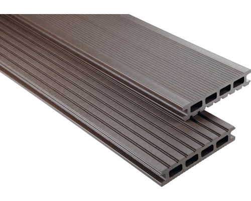 Lame de plancher Konsta WPC Primera marron chocolat mat 26x145x3500 mm