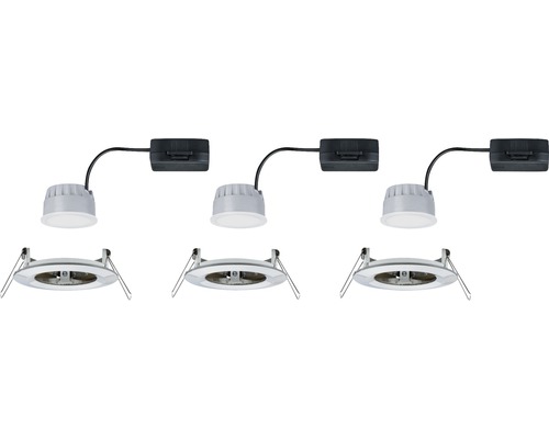 Drei LED Einbaustrahler mit Anschlussdose und Montagefedern