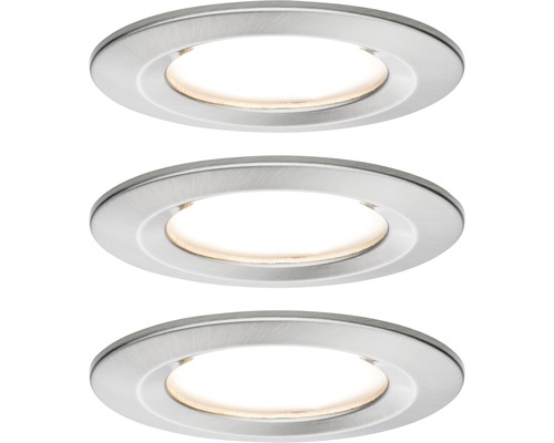 Drei LED-Einbaustrahler aus Metall