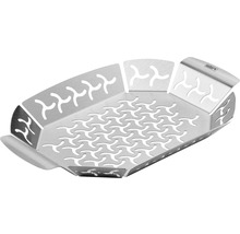 Grillschale aus Edelstahl mit Aussparungen