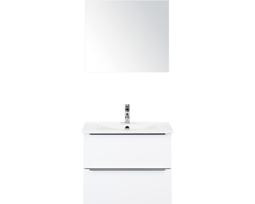 Ensemble de meubles de salle de bains Sanox Pulse blanc haute brillance avec miroir 71x170 cm