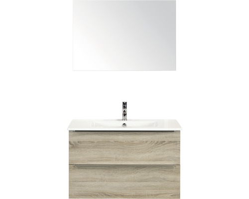 Ensemble de meubles de salle de bains Sanox Pulse chêne gris 91x170 cm