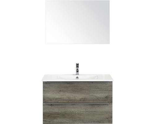 Ensemble de meubles de salle de bains Sanox Pulse Nebraska oak 91x170 cm