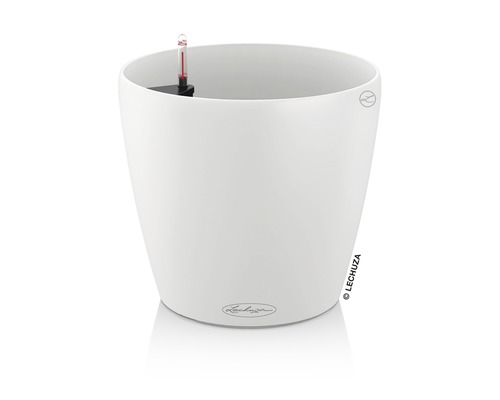 Pot de fleurs Lechuza Classico Color plastique Ø 18 h 17 cm blanc avec système d’arrosage en terre