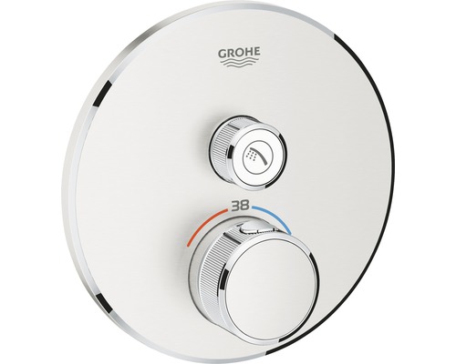 GROHE Duscharmatur mit Thermostat GROHTHERM SMARTCONTROL supersteel matt 29118DC0 Grohe Logo. Thermostatarmatur zur Steuerung von Wassermenge und Temperatur.