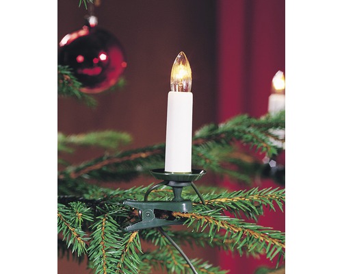 Guirlande d’arbre Konstsmide 17 m + longueur câble 1,6 m 35 LED couleur d’éclairage blanc chaud avec prise séparable Bougie de Noël électrique avec clip pour fixation sur le sapin de Noël