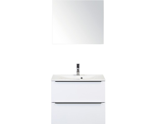 Ensemble de meubles de salle de bains Sanox Pulse blanc haute brillance avec miroir 70x170 cm