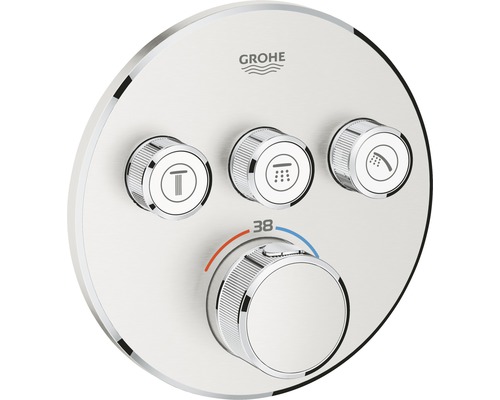Robinet de douche avec thermostat GROHE Grohtherm SmartControl supersteel mat 29121DC0