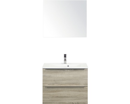 Ensemble de meubles de salle de bains Sanox Pulse chêne gris avec miroir 70x170 cm