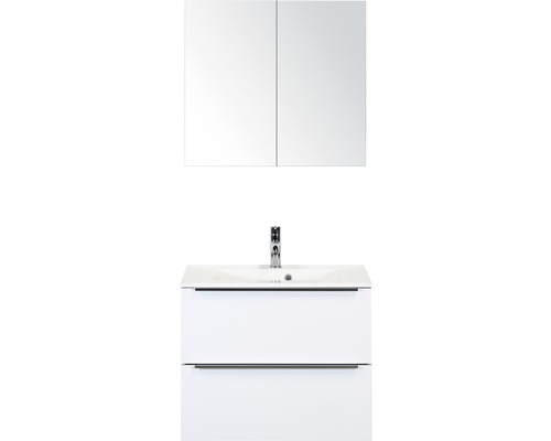 Badmöbel-Set Sanox Pulse Weiß hochglanz incl. Spiegelschrank 70x170 cm