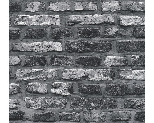 Papier peint intissé 36281-2 II Decoro mur en pierres gris/blanc Gros plan d''un papier peint mur de pierre