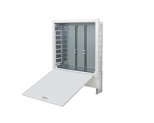 Armoire de distribution apparente avec porte ouverte pour installation électrique