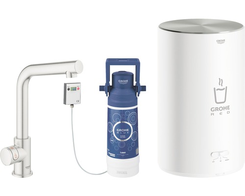 Grohe Armatur mit Filter, elektronischer Steuerung und Warmwasserbereiter