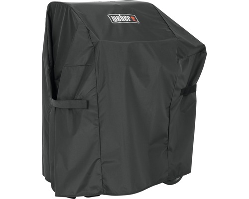 Weber Logo auf einer Grillabdeckung zum Schutz eines Weber Grills