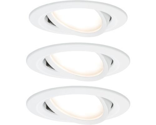 Drei runde, weiße LED Einbauspots