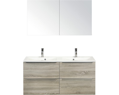 Ensemble de meubles de salle de bains Sanox Pulse chêne gris avec armoire de salle de bains à miroir 120x170 cm