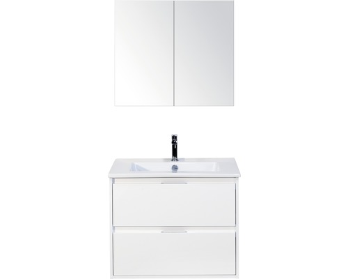 Ensemble de meubles de salle de bains Sanox Porto blanc haute brillance 71x170 cm