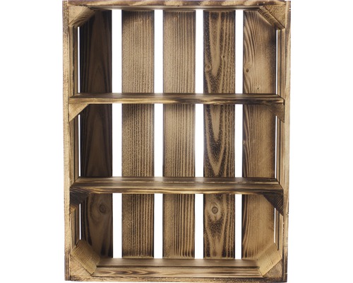 Caisse en bois avec deux étagères