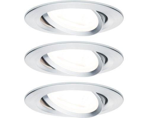 Einbauspots Nova 3 x GU10 6.5 W 460 lm alu rund Ø 84 mm dimmbar