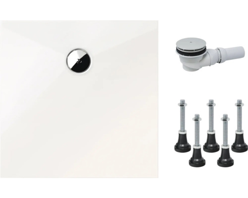 Kit complet receveur de douche SCHULTE ExpressPlus Plan 90 x 90 x 3.5 cm blanc alpin lisse D214018 04