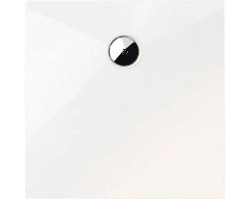 Aufsicht auf eine Duschwanne mit Abfluss