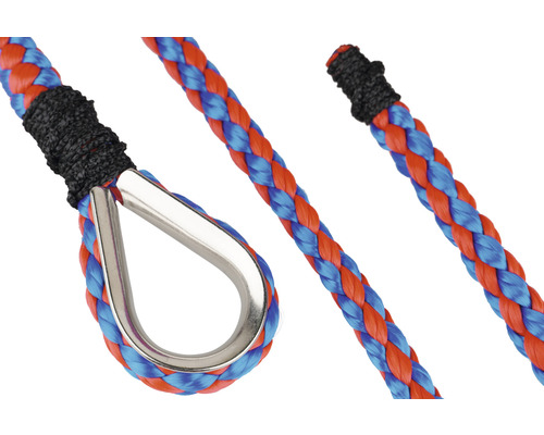 Mamutec Câble d'ancrage Betelon en polypropylène Ø 10 mm x 25 m Corde tressée avec cosse