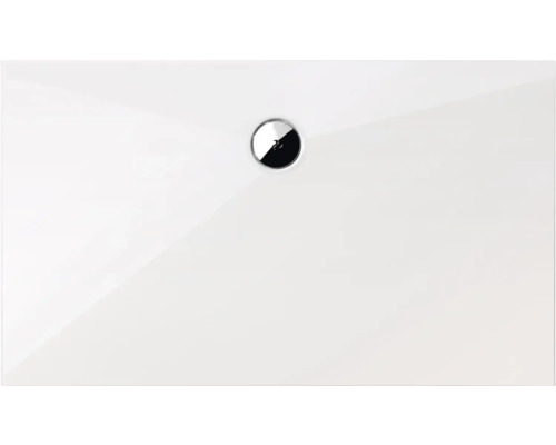 Weisse Duschwanne mit Ablauf