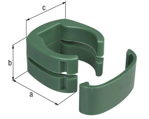 Fix-Clip pro, Schelle Ø 3.4 cm, grün, 3 Stück