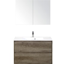 Meuble-lavabo avec lavabo, robinet et armoire de toilette