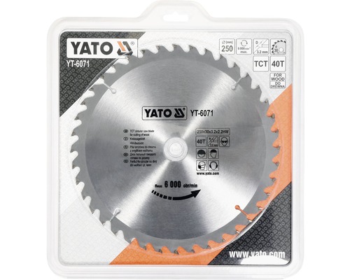 Yato Kreissägeblatt mit 250 Millimeter Durchmesser für Holzzuschnitte