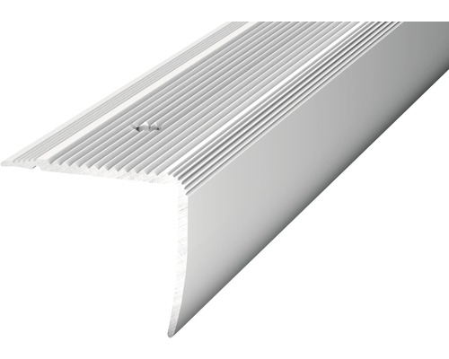 Nez de marche Prinz aluminium argent perforé 35 x 30 x 2500 mm Profil d''arête d''escalier en aluminium avec rainures